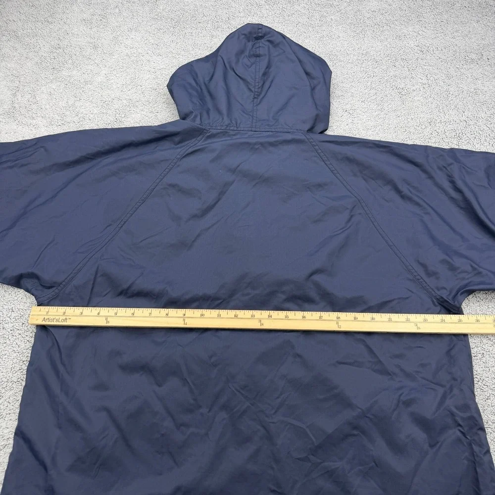 Helly Hansen Rain Jacket Mens Large Blue Hooded Zip Pocket Windbreaker 90s VTG